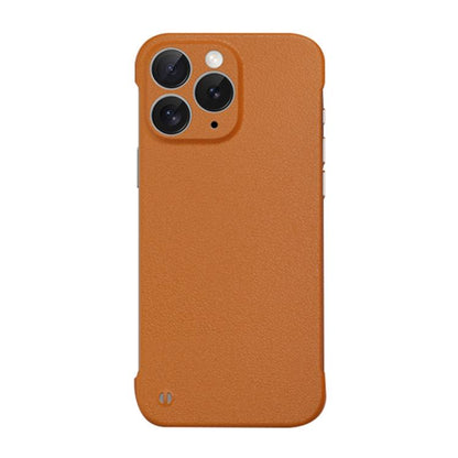 For iPhone 11 Pro Frameless Litchi Texture PC Phone Case(Orange) by bashfashion