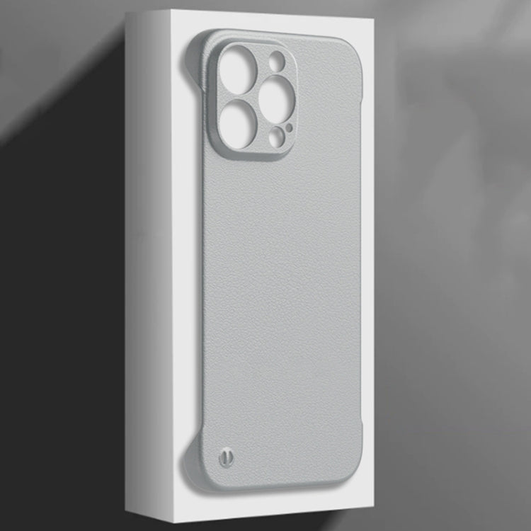 For iPhone 13 Frameless Litchi Texture PC Phone Case(Titanium Silver) by bashfashion