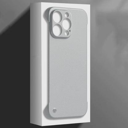 For iPhone 15 Plus Frameless Litchi Texture PC Phone Case(Graphite Black) by bashfashion