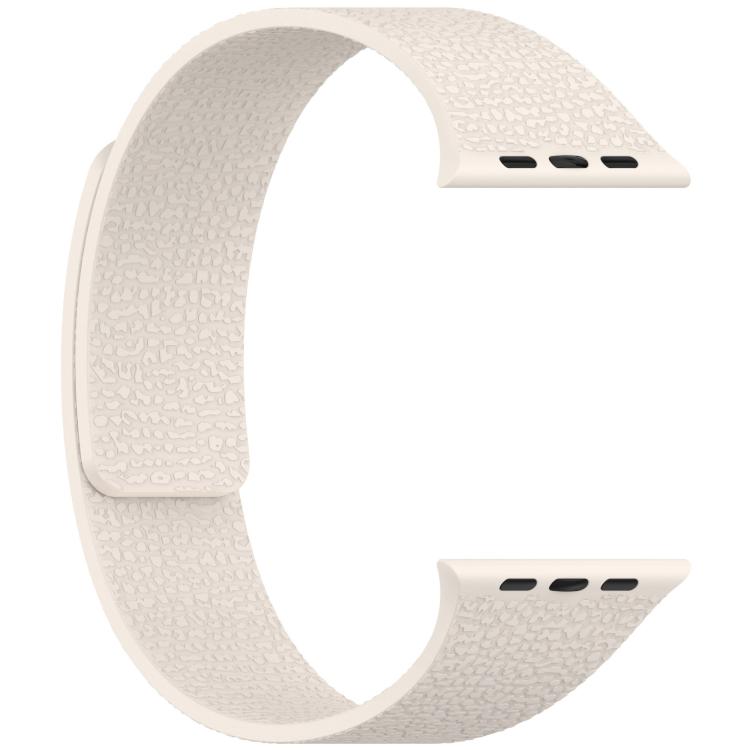 For Apple Watch 46mm / 49mm / 45mm / 44mm Litchi Texture Magnetic Silicone Watch Band(Starlight) by bashfashion