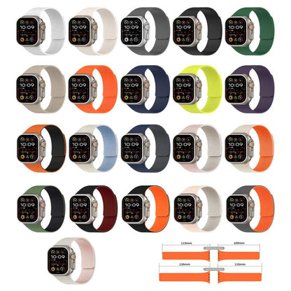 For Apple Watch 46mm / 49mm / 45mm / 44mm Litchi Texture Magnetic Silicone Watch Band(Orange) by bashfashion