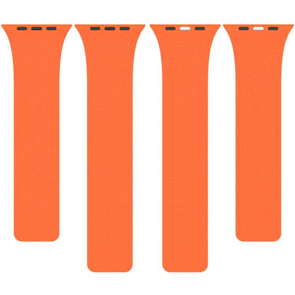 For Apple Watch 46mm / 49mm / 45mm / 44mm Litchi Texture Magnetic Silicone Watch Band(Orange) by bashfashion