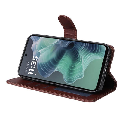 For Motorola Moto G35 ENKAY Card Wallet Calf Texture Leather Phone Case with Screen Film(Black) by ENKAY