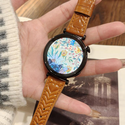 For Samsung Galaxy Watch 7 20mm Heart-Shaped Embossed Leather Watch Band(Cornflower Blue) by bashfashion