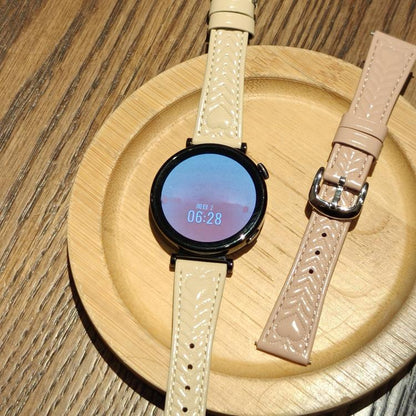 For Samsung Galaxy Watch 7 20mm Heart-Shaped Embossed Leather Watch Band(Brown) by bashfashion