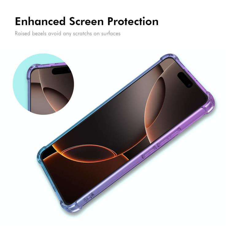For iPhone 17 Pro Max ENKAY Hat-Prince Gradient Airbag TPU Phone Case(Purple Gold) by ENKAY