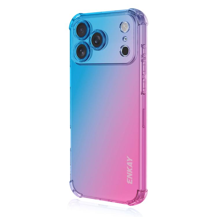 For iPhone 17 Pro Max ENKAY Hat-Prince Gradient Airbag TPU Phone Case(Blue Pink) by ENKAY