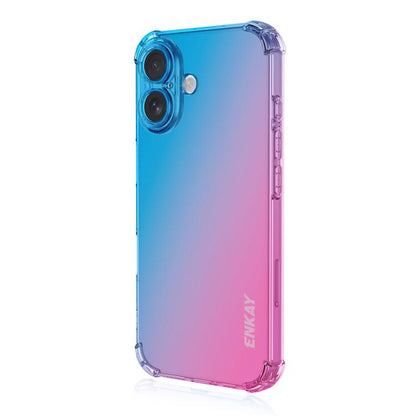 For iPhone 17 ENKAY Hat-Prince Gradient Airbag TPU Phone Case(Blue Pink) by ENKAY