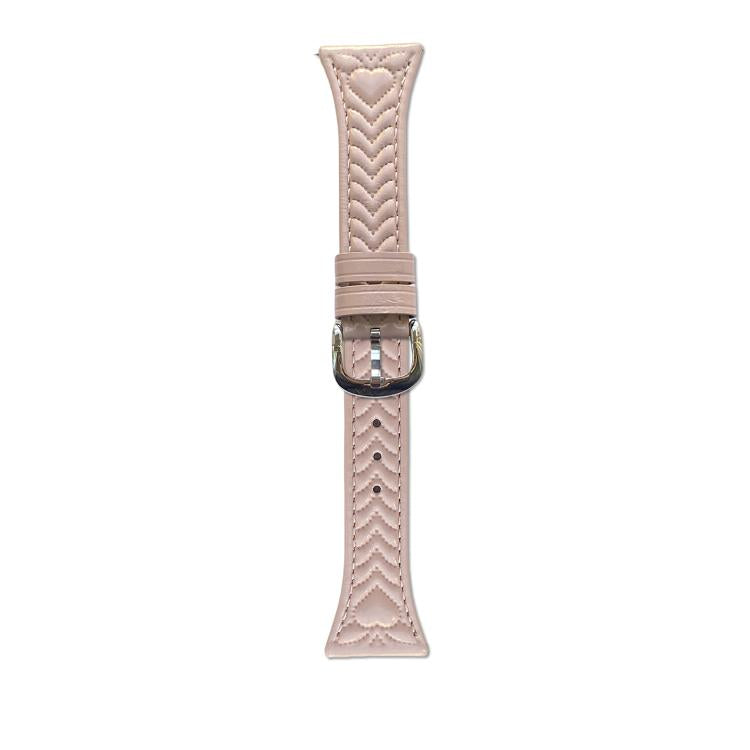 For Samsung Galaxy Watch3 45mm Heart-Shaped Embossed 22mm Leather Watch Band(Pink) by bashfashion