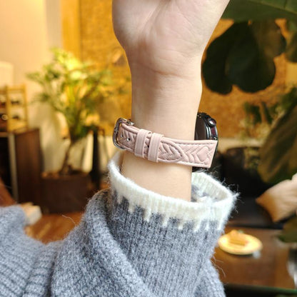 For Samsung Galaxy Watch3 45mm Heart-Shaped Embossed 22mm Leather Watch Band(Pink) by bashfashion