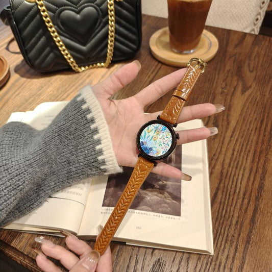 For Samsung Galaxy Watch3 45mm Heart-Shaped Embossed 22mm Leather Watch Band(Brown) by bashfashion