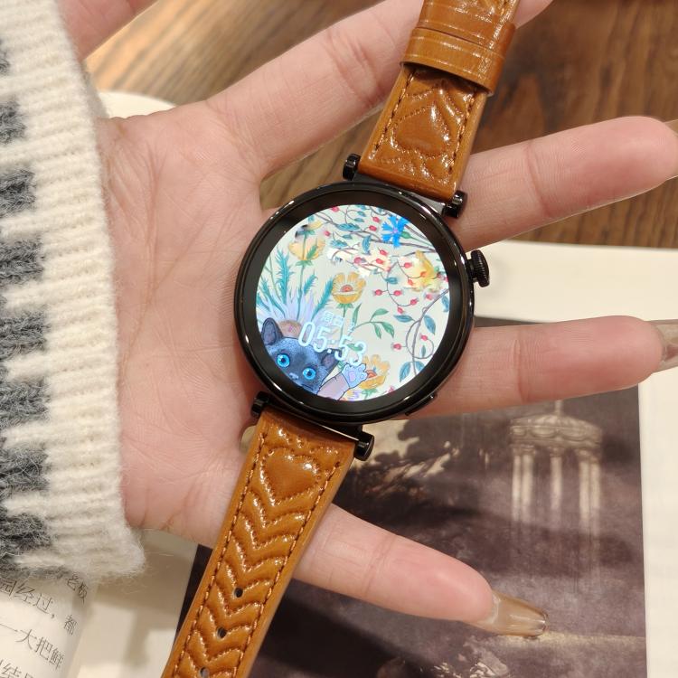 For Samsung Galaxy Watch3 45mm Heart-Shaped Embossed 22mm Leather Watch Band(Cornflower Blue) by bashfashion