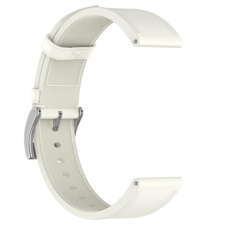 For Samsung Galaxy Watch 7 Press Button 20mm Leather Watch Band(White) by bashfashion