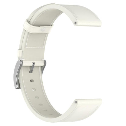 For Samsung Galaxy Watch 7 Press Button 20mm Leather Watch Band(White) by bashfashion