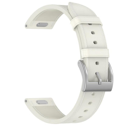 For Samsung Galaxy Watch 7 Press Button 20mm Leather Watch Band(White) by bashfashion