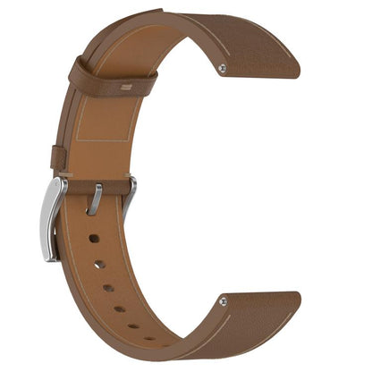 For Samsung Galaxy Watch 7 Press Button 20mm Leather Watch Band(Brown) by bashfashion