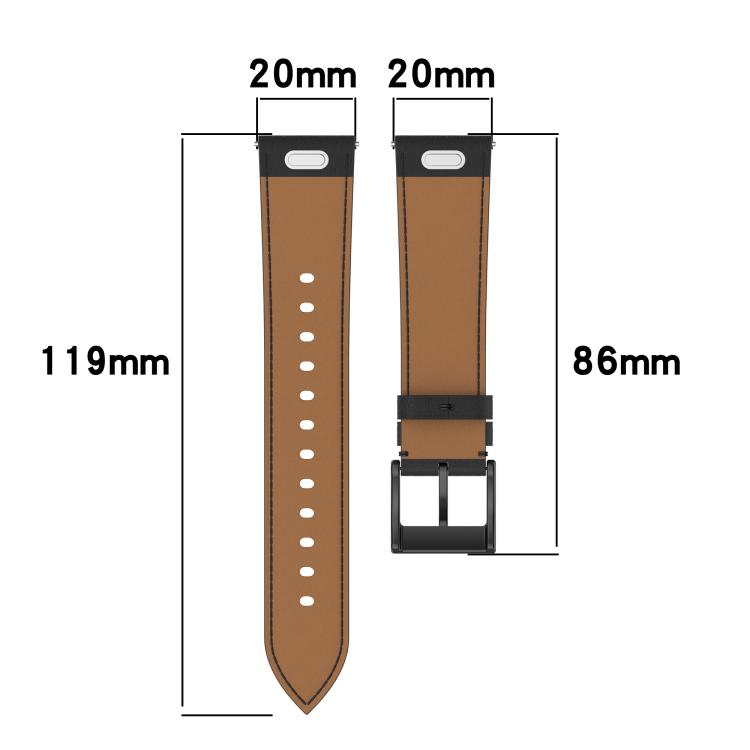 For Samsung Galaxy Watch 7 Press Button 20mm Leather Watch Band(Brown) by bashfashion