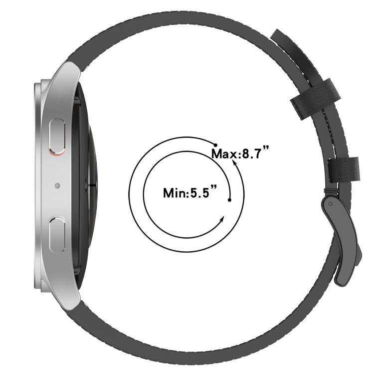 For Samsung Galaxy Watch 7 Press Button 20mm Leather Watch Band(White) by bashfashion