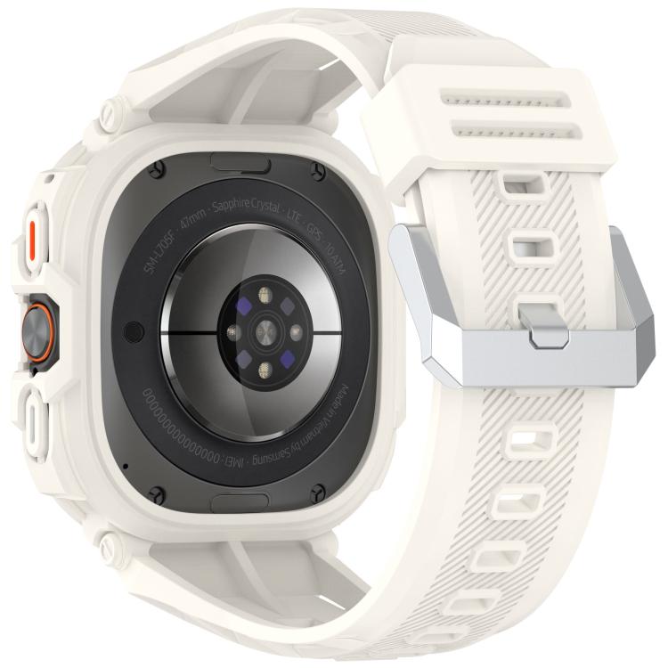 For Samsung Galaxy Watch Ultra 47mm / Ultra 2025 Armour Case Integrated TPU Quick Release Watch Band(Starlight) by bashfashion