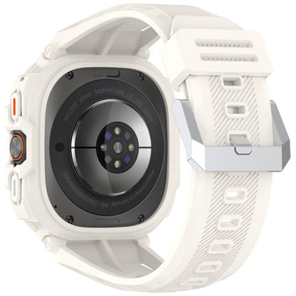 For Samsung Galaxy Watch Ultra 47mm / Ultra 2025 Armour Case Integrated TPU Quick Release Watch Band(Starlight) by bashfashion