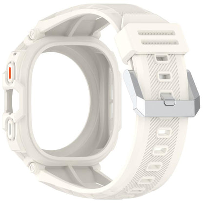 For Samsung Galaxy Watch Ultra 47mm / Ultra 2025 Armour Case Integrated TPU Quick Release Watch Band(Starlight) by bashfashion