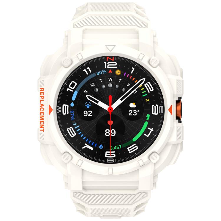 For Samsung Galaxy Watch Ultra 47mm / Ultra 2025 Armour Case Integrated TPU Quick Release Watch Band(Starlight) by bashfashion