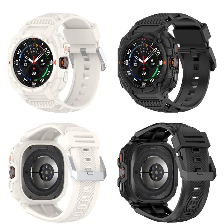 For Samsung Galaxy Watch Ultra 47mm / Ultra 2025 Armour Case Integrated TPU Quick Release Watch Band(Starlight) by bashfashion