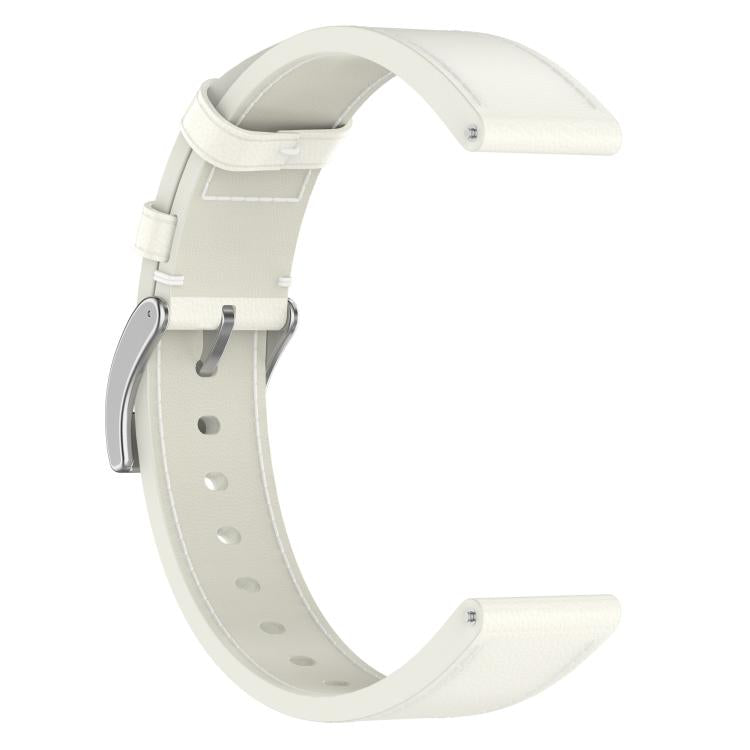 For Amazfit Bip 5 / GTR 4 Press Button 22mm Leather Watch Band(White) by bashfashion