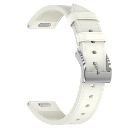 For Samsung Galaxy Watch3 45mm Press Button 22mm Leather Watch Band(White) by bashfashion