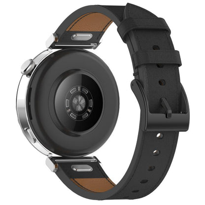 For Samsung Galaxy Watch3 45mm Press Button 22mm Leather Watch Band(Black) by bashfashion