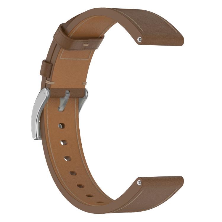 For Samsung Galaxy Watch3 45mm Press Button 22mm Leather Watch Band(Brown) by bashfashion