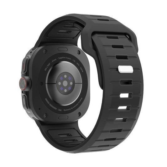 For Samsung Galaxy Watch Ultra 47mm / Ultra 2025 Two Color Reverse Buckle Silicone Watch Band(Black) by bashfashion