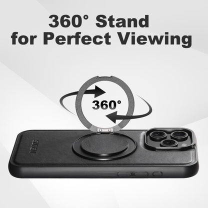 For iPhone 13 Pro Max Suteni G3 Oil Wax 360 Rotation Holder MagSafe Back Phone Case(Black) by Suteni