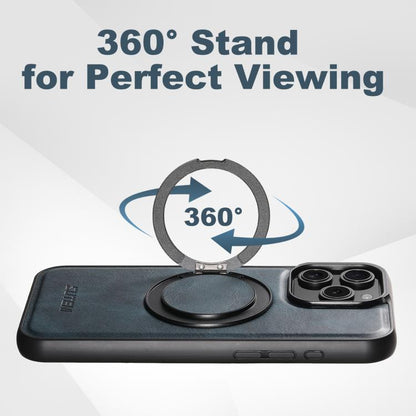 For iPhone 12 Suteni G3 Oil Wax 360 Rotation Holder MagSafe Back Phone Case(Blue) by Suteni