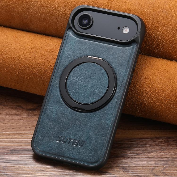 For iPhone Air Suteni G3 Oil Wax 360 Rotation Holder MagSafe Back Phone Case(Blue) by Suteni
