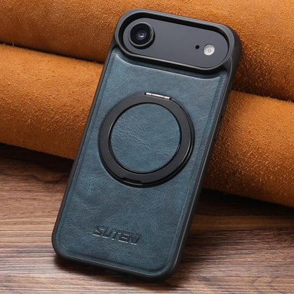 For iPhone Air Suteni G3 Oil Wax 360 Rotation Holder MagSafe Back Phone Case(Blue) by Suteni