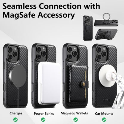 For iPhone Air Suteni G3 Carbon Fiber Leather 360 Rotation Holder MagSafe Phone Case(Black) by Suteni