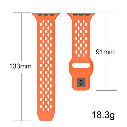 For Apple Watch 46mm / 49mm / 45mm / 44mm Mesh Reverse Buckle Silicone Watch Band(Orange) by bashfashion