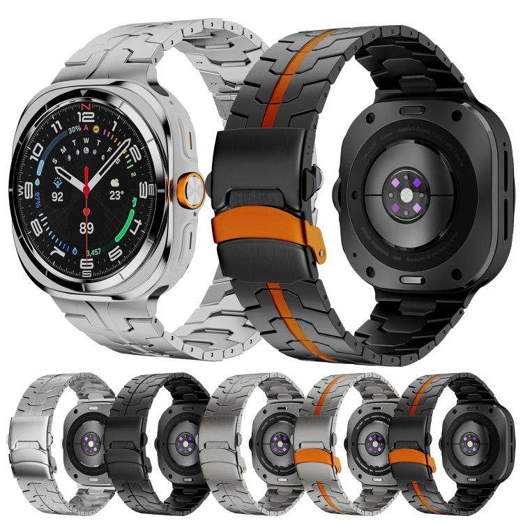 For Samsung Galaxy Watch Ultra 47mm / Ultra 2025 Titanium Alloy Safety Buckle Metal Watch Band(Black) by bashfashion