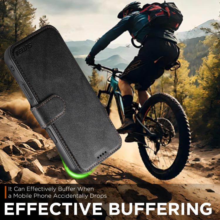 For iPhone 17 Pro Max Suteni Q05 2-in-1 Multi-function Detachable Wallet MagSafe Phone Case(Black) by Suteni