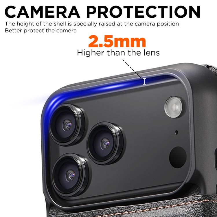 For iPhone 17 Pro Suteni Q05 2-in-1 Multi-function Detachable Wallet MagSafe Phone Case(Black) by Suteni