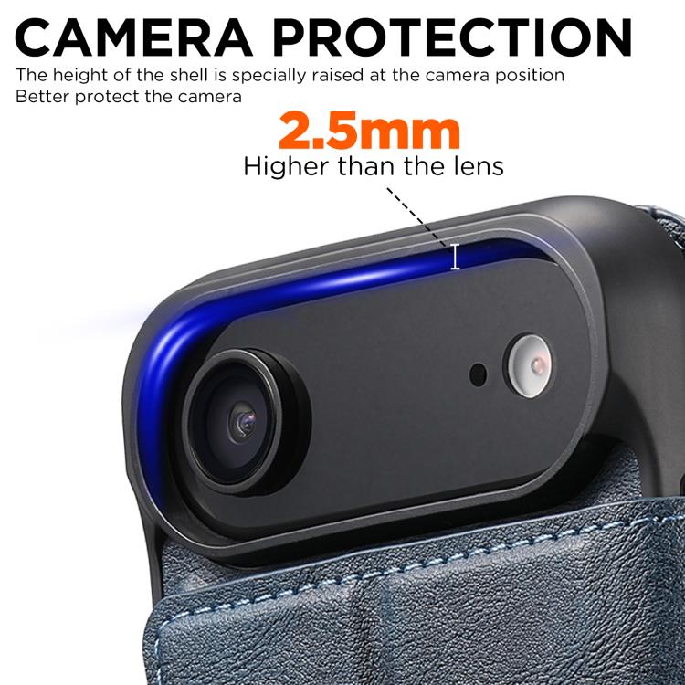 For iPhone Air Suteni Q05 2-in-1 Multi-function Detachable Wallet MagSafe Phone Case(Blue) by Suteni