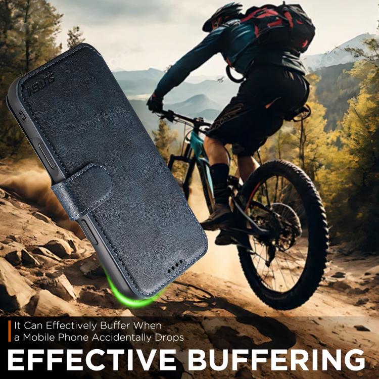 For iPhone Air Suteni Q05 2-in-1 Multi-function Detachable Wallet MagSafe Phone Case(Blue) by Suteni