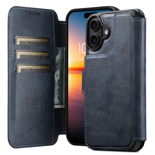 For iPhone 17 Suteni Q05 2-in-1 Multi-function Detachable Wallet MagSafe Phone Case(Blue) by Suteni