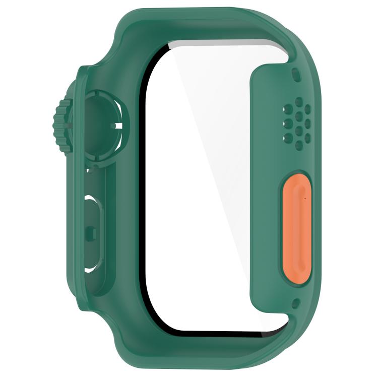 For Apple Watch Series 11 / 10 42mm Change to Ultra 49mm Tempered Film Integrated PC Button Watch Case(Green) by bashfashion