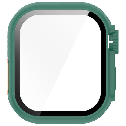 For Apple Watch Series 11 / 10 46mm Change to Ultra 49mm Tempered Film Integrated PC Button Watch Case(Green) by bashfashion