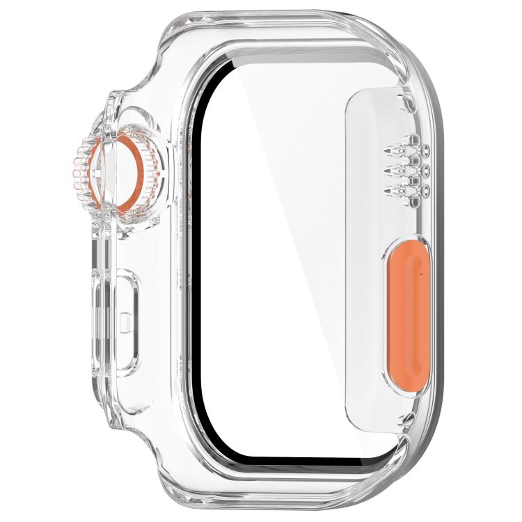 For Apple Watch Series 11 / 10 46mm Change to Ultra 49mm Tempered Film Integrated PC Button Watch Case(Transparent Color) by bashfashion