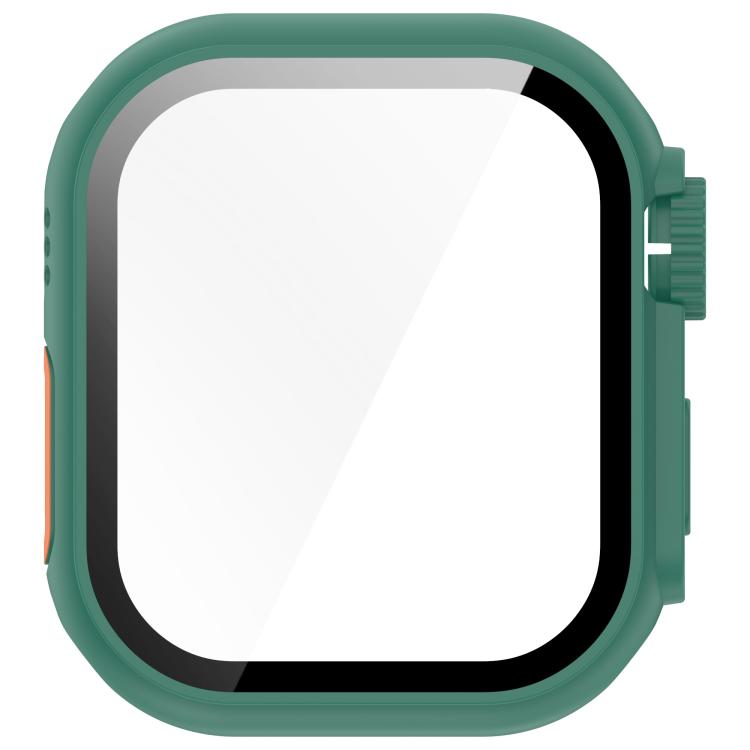 For Apple Watch Series 9 / 8 / 7 45mm Change to Ultra 49mm Tempered Film Integrated PC Button Watch Case(Green) by bashfashion