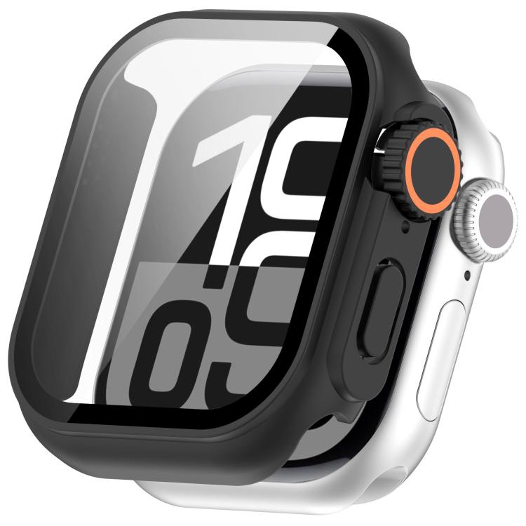 For Apple Watch Series 9 / 8 / 7 45mm Change to Ultra 49mm Tempered Film Integrated PC Button Watch Case(Black) by bashfashion