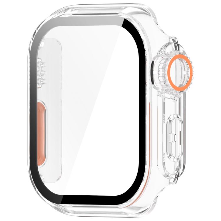 For Apple Watch Series 9 / 8 / 7 45mm Change to Ultra 49mm Tempered Film Integrated PC Button Watch Case(Transparent Color) by bashfashion